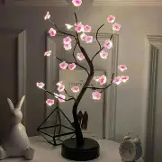 ANYHOUZ Table Lamp Plum 36 LED Bonsai Tree Desk Light USB Rechargeable For Living Room