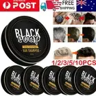 Men's Grey Coverage Bar Shampoo, Hair Darkening Black Soap for Grey Hair Cover