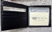 Nappa Vitello By Bosca - Black Leather Wallet with Removable Card Case