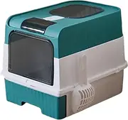 Cat Litter Tray - Litter Tray with Lid | with Lightweight Shovel Odour Control Sieve for Indoor Corner Easy Clean
