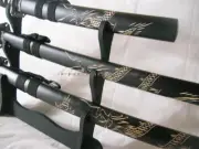 3 Set Samurai Katanas Dragon Sword /w Free Stand BRAND NEW Black