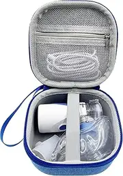 LeoTube Hard Travel Case Bag Compatible with Portable Handheld Inhaler Nebulizer Machine for Adults and Kids (Case Only) (Blue)