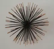 New Black Gold Metal Starburst Sun Atomic Sea Urchin 3D Wall Art Decor Modern 8"