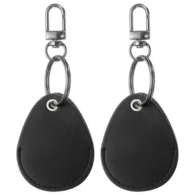 2Pcs Leather Key Fob Leather Key Fobs DIY Keychain Holder Black