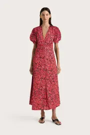 Bellavista Midi Dress Meander Micro Red - Final Sale