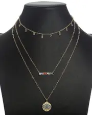 Eye Candy LA Luxe Collection Silver CZ 3pc Dangle Drop Necklace Set