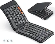 MEETION Foldable Ergonomic Bluetooth Keyboard, Split Portable Compact Keyboard for Business Travel, Ultra-Thin Folding Rechargeable Wireless Keyboards for iOS Android Windows Mac Tablet PC Smartphone