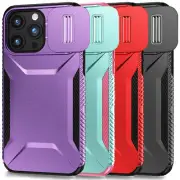 Case For iPhone 15 14 Plus 13 Pro Max Hybrid Case with Slide Camera Lens Cover