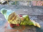 Ceramic Glazed Gnome Made In USA With Vintage Mold