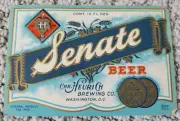 IRTP SENATE BEER BOTTLE LABEL CHR. HEURICH BREWING CO WASHINGTON DC