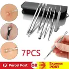 7Pcs Set Blackhead Extractor Tool Remover Pimple Blemish Comedone Kit Acne Clip
