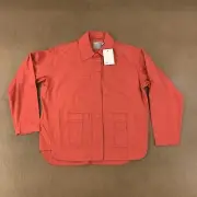 ASOS Women's Size 2 Red 100% Cotton Snap Front Canvas Jacket NWT