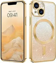 GUAGUA Magnetic Case for iPhone 13 Mini, iPhone 13 Mini Mobile Phone Case [Compatible with MagSafe] Glitter Protective Case with Magnet Shockproof Scratch-Resistant Soft TPU Protective Case (5.4