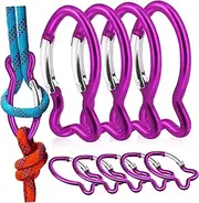 DECOMELODY 10pcs Fish Shaped Outdoor Carabiner Clips Aluminum Snap Hooks Keyring Clip for Climbing Camping