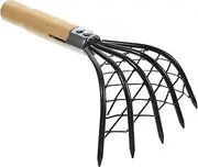 MOBUTOFU 1Pc Stainless Steel Beach Clam Rake with Net Durable Seafood Digging Tool for Clams Oysters and Shellfish for and Seafood Harvesting