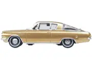 1965 Plymouth Barracuda Gold Metallic with Black Stripes 1/87 (HO) Scale Diecast