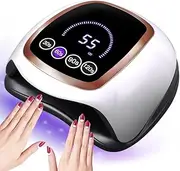 UV LED Nail Lamp, Professional Nail Dryer DIY Tools, 168W Gel Nail Lamp with 7.5 Inch Large LCD Touch Screen/4 Timer Setting/Auto Sensor,Lamp Quick Drying All Gel Polish Drying Lamp Professional Auto