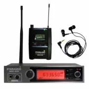 UHF Stereo Monitor Mic Earplugs Headset Lapel Wireless Microphone System Karaoke
