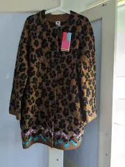 NWT MISSONI Wool Blend Knit Coat Coatigan Cardigan Animal Floral Medium M Print