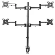 Quad LCD Monitor Fully Adjustable Desk Mount Stand | For 4 Screens 17" to 32"
