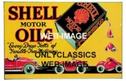 1923 SHELL MOTOR OIL GAS STATION ADVERTISING 11X17 POSTER AUTO CAR AUTOMOBILIA