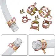 10pcs Steel Spring Clip Hose Clamps 5-10mm Adjustable Range Worm Gear Stainles