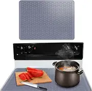 Silicone Stove Top Covers for Electric Stove, 28 * 20 Inches Stove Guard Stove Top Protector, Extra-Large Heat Resistant Mat for Kitchen Glass Stove Top Cover Ceramic Cooktop Protector (Grey)