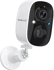[HnKeyjx] Security Cameras Wireless Outdoor, 1080P Battery Powered 2.4GH Wifi Dog Camera, Porch camera, Night Vision AI, PIR Motion Detection,2 Way Audio, Spotlight Siren Alarm, Cloud/SD Storage