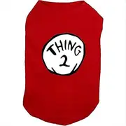SUEOSU Dog Shirts for Pet Clothes Soft Breathable Puppy Shirts Pop Culture Thing 1 to Thing 9 Printed Pet T-Shirt (RED-2, Medium)
