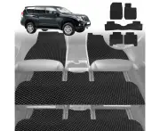 6D Diamond Car Floor Mats for Toyota Prado 2009-2013-Ultimate Set-Black-Outback GT