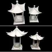2PC Miniatures Pavilion HO/OO Scale Courtyard Ancient Building Sand Table Model