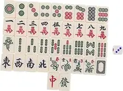Vaguelly Travel Mahjong Set Mini Portable Game 22mm Tiles Compact for Seniors Easy to Carry