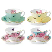 Royal Albert Mixed Patterns Teacup & Saucer, Set of 4