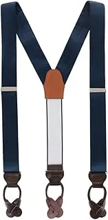 [Trafalgar] Men's Dutton Solid Color Silk Button End Braces (Suspenders)