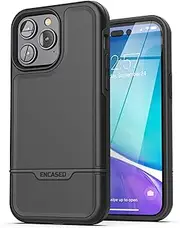 Encased Protective iPhone 14 Pro Case with Tempered Screen Protector - Ultra Protective Military Grade Heavy-Duty Full Body Cover Rugged Phone Cover (Black)