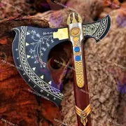 Custom Hand Forged God Of War Kratos Axe With Sheath