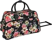 [World Traveler] 21-Inch Carry-On Rolling Duffel Bag, Multicolor Paisley