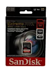 SanDisk Extreme PRO 128GB UHS-I U3 SDXC 200MB/s 4K Memory Card SDSDXXD-128G