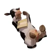 DWK Bovine Brew Cow Decorative Table Top Wine Bottle Holder Home Bar Man Cave