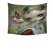 Alice Fairytale Painting Looking Glass Insects Tapestry