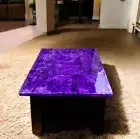 24" Square Amethyst Stone Coffee Table Kitchen Slab Furniture Crystal Gemstone