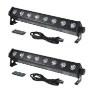 2x ProX X-BAR8RGBUV EVO RGB-UV Bar 8 32W High Power RGB-UV LED Wash Light