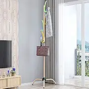 Adjustable Garment Rack Hangers Multifunctional Floor Home Coat Rack Bedroom Simple Clothes Rack Living Room Creative Clothes Hangers Standing Hanger (Color : Champagne 095)