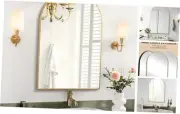 Gold Arched Wall Mirror, Arch Bathroom Mirror 24 x 36 Inches Wall Mounted