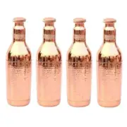 Pure Copper Champion Water Bottle For Ayurveda Health Benefits 1000 ml Set of 4