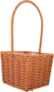iplusmile Woven Flower Basket Rustic Handheld Storage for Floral Arrangements Home Decor Material for Weddings and Special Occasions
