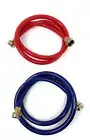 Red and Blue Coded Washer Machine Hot and Cold Water Supply Line Rubber 5FT