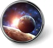 [FZMVSQH] Planets in Space Background Printed Round Button Pin Badges Metal Pinback Buttons 1 Inch Pins for Hat Shirt Clothing Bags Decoration, Circular, Aluminum, Circular, Aluminum