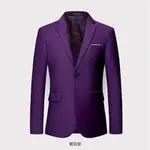 紫色顯瘦特大尺碼影樓兩粒扣韓版緊身小西裝外套男工作服主持人正裝
