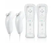 Wii Remote with Nunchuck,Wii Controller with Nunchuck,Compatible with Nintendo Wii/Wii U (2 Pack,white)